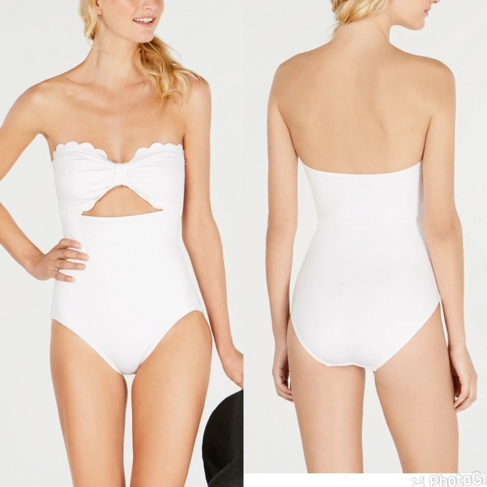 Kate Spade Scalloped Strapless One-Piece Swimsuit
